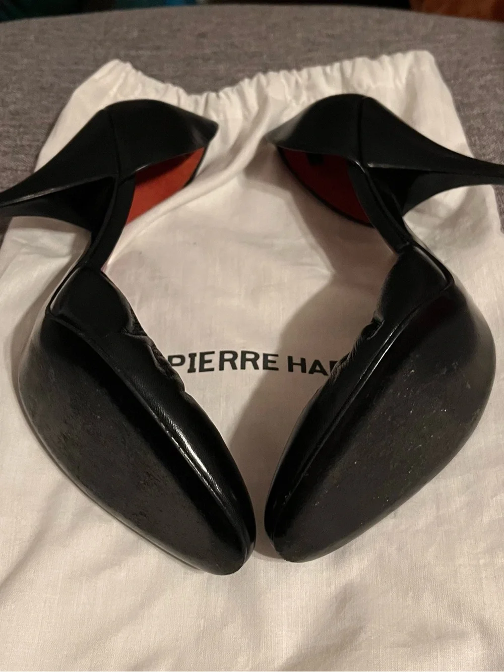Pierre Hardy Black Leather D'Orsay Pumps with Red Insoles — Size 37.5